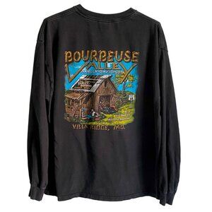 Vintage Harley Davidson Long Sleeve Tee Bourbeuse Valley Ridge Mo. Rt 66 Mens XL
